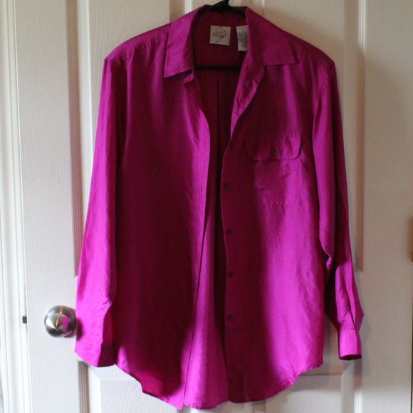 100% Silk Pink Top - Picture 1 of 5